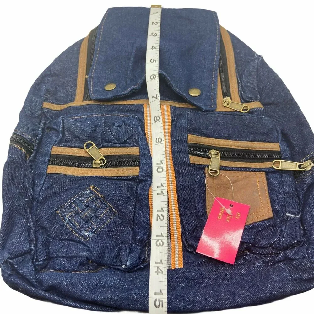 Depeche Mode Backpack Tote Denim Blue Zipper Shoulder Strap Travel Retro New